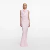 Pink Crepe Halter Neck Maxi Dress