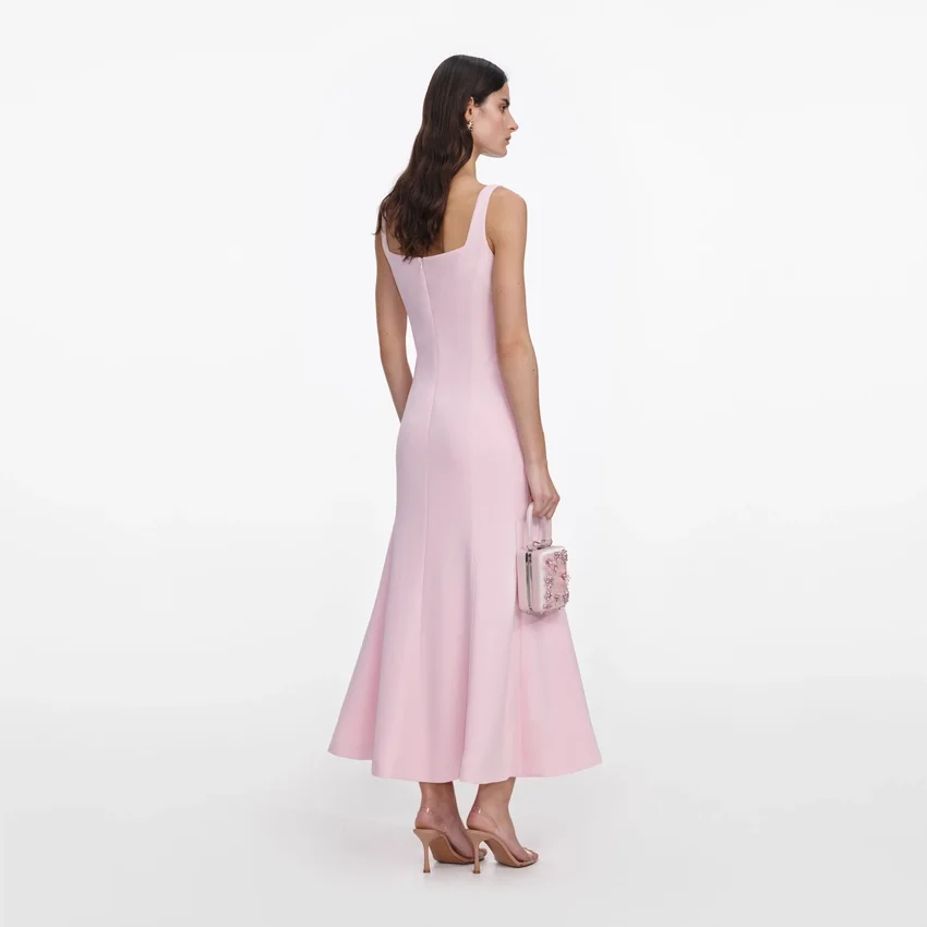 Pink Crepe Midi Dress Pink Crepe Midi Dress