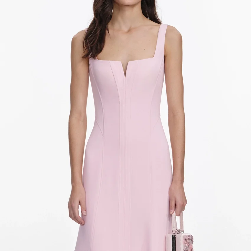 Pink Crepe Midi Dress Pink Crepe Midi Dress