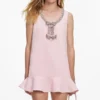 Pink Crepe Mini Dress