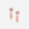 Pink Crystal Cluster Flower Earrings