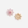 Pink Crystal Flower Earrings