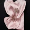 Pink Crystal Flower Earrings