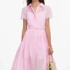 Pink Embroidered Midi Dress