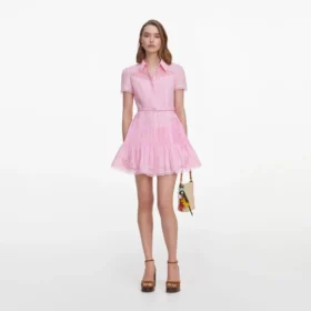 Pink Embroidered Mini Dress Pink Embroidered Mini Dress