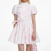 Pink Floral Cotton Drape Mini Dress Pink Floral Cotton Drape Mini Dress