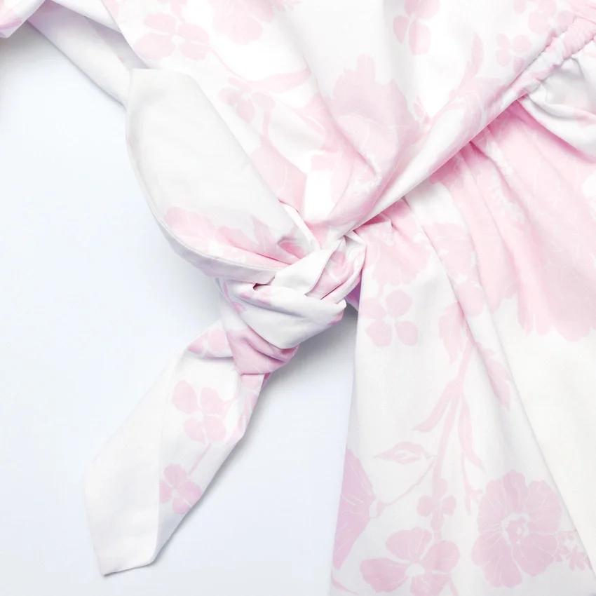 Pink Floral Cotton Drape Mini Dress Pink Floral Cotton Drape Mini Dress