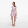 Pink Floral Lace Mini Dress