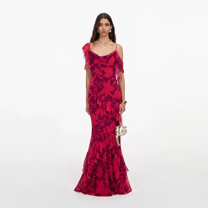 Pink Floral Ruffle Maxi Dress Pink Floral Ruffle Maxi Dress