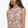 Pink Floral Sequin Embellished Mini Dress