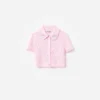 Pink Flower Embroidered Knit Top
