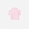 Pink Flower Embroidered Knit Top