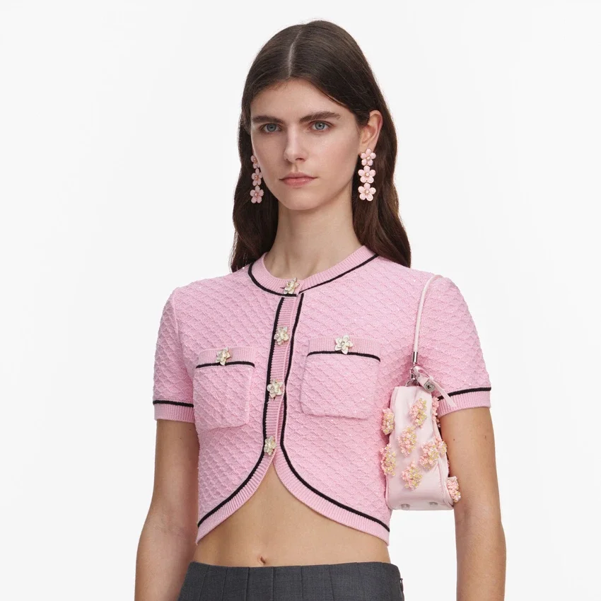 Pink Flower Knit Top Pink Flower Knit Top