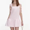 Pink Flower Taffeta Dress