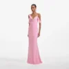 Pink Georgette Flower Maxi Dress Pink Georgette Flower Maxi Dress