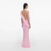 Pink Georgette Frill Maxi Dress