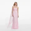 Pink Georgette Scarf Maxi Dress Pink Georgette Scarf Maxi Dress