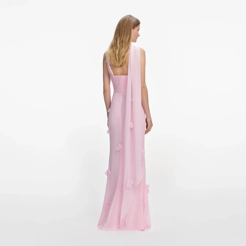 Pink Georgette Scarf Maxi Dress Pink Georgette Scarf Maxi Dress