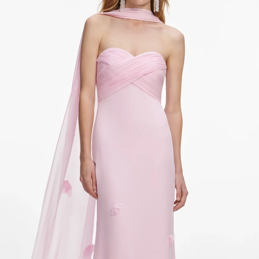 Pink Georgette Scarf Maxi Dress Pink Georgette Scarf Maxi Dress