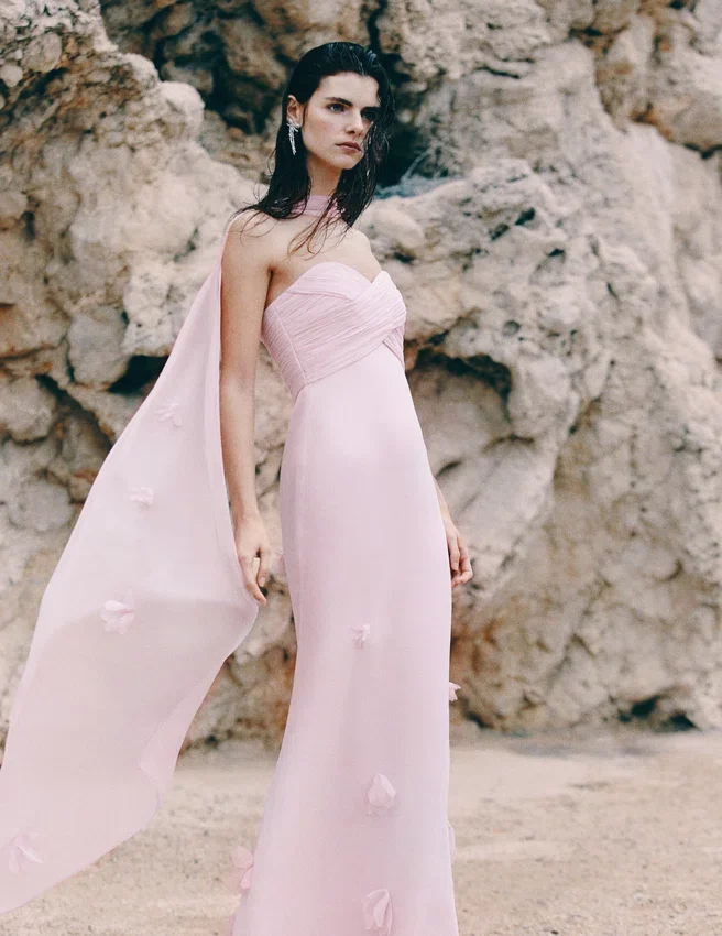 Pink Georgette Scarf Maxi Dress Pink Georgette Scarf Maxi Dress