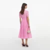 Pink Georgette Tie Neck Midi Dress Pink Georgette Tie Neck Midi Dress