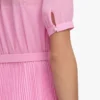 Pink Georgette Tie Neck Midi Dress Pink Georgette Tie Neck Midi Dress