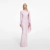 Pink Jersey Drape Maxi Dress
