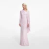 Pink Jersey Drape Maxi Dress