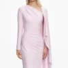 Pink Jersey Drape Maxi Dress