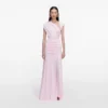 Pink Jersey Draped Maxi Dress