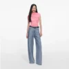 Pink Jersey Gathered Top
