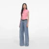 Pink Jersey Gathered Top