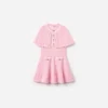Pink Knitted Cape Dress