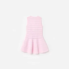 Pink Lace Bow Knit Dress