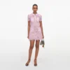 Pink Lace Button Down Mini Dress