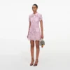 Pink Lace Button Down Mini Dress