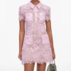 Pink Lace Button Down Mini Dress