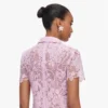 Pink Lace Button Down Mini Dress