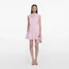 Pink Lace Collared Mini Dress