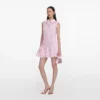Pink Lace Collared Mini Dress