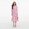 Pink Lace Crystal Embellished Midi Dress Pink Lace Crystal Embellished Midi Dress