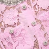 Pink Lace Crystal Embellished Midi Dress Pink Lace Crystal Embellished Midi Dress