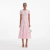 Pink Lace Embellished Midi Dress Pink Lace Embellished Midi Dress