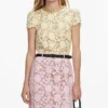 Pink Lace Midi Skirt