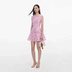 Pink Lace Mini Dress
