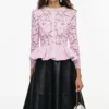 Pink Lace Peplum Top