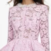 Pink Lace Peplum Top