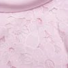 Pink Lace Scoop Back Midi Dress