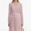 Pink Organza Lace Maxi Dress