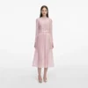 Pink Organza Lace Midi Dress